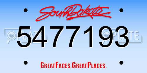 5477193 South Dakota License Plate