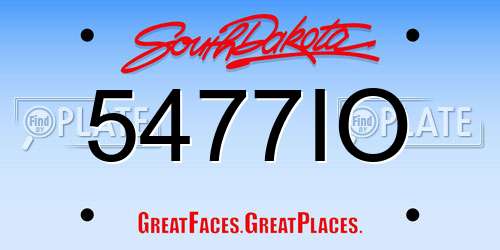 5477IO South Dakota License Plate