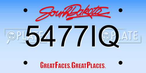 5477IQ South Dakota License Plate