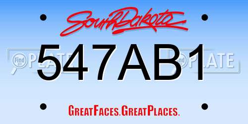 547AB1 South Dakota License Plate