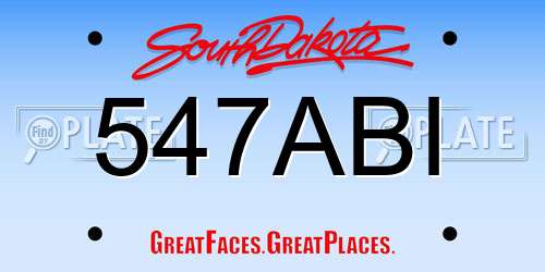 547ABI South Dakota License Plate