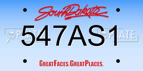547AS1 South Dakota License Plate