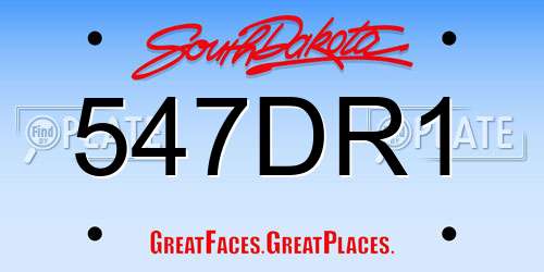 547DR1 South Dakota License Plate