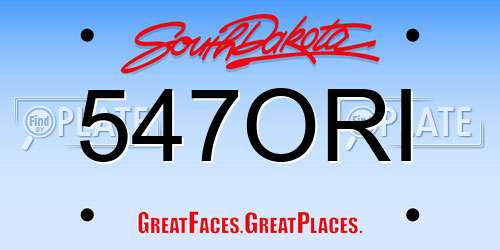 547ORI South Dakota License Plate