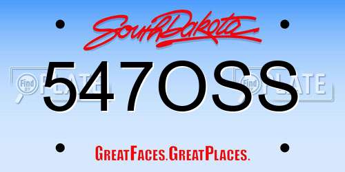 547OSS South Dakota License Plate