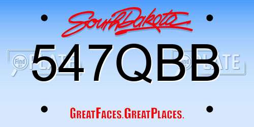 547QBB South Dakota License Plate
