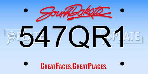 547QR1 South Dakota License Plate