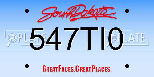 547TI0 South Dakota License Plate