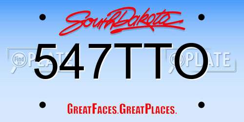 547TTO South Dakota License Plate