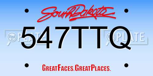 547TTQ South Dakota License Plate