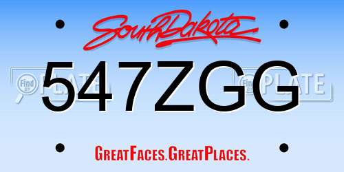 547ZGG South Dakota License Plate