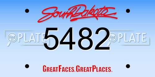 5482 South Dakota License Plate