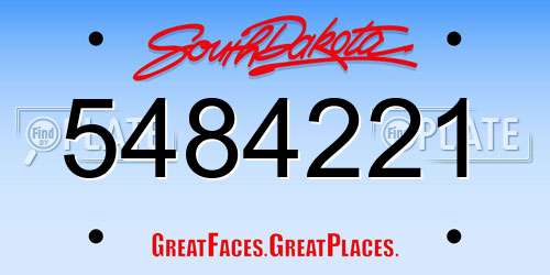 5484221 South Dakota License Plate
