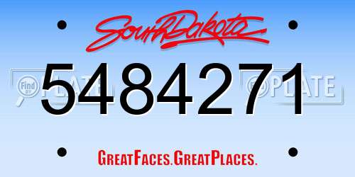 5484271 South Dakota License Plate