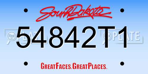 54842T1 South Dakota License Plate