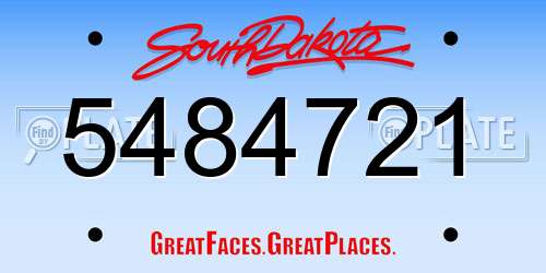 5484721 South Dakota License Plate