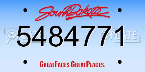 5484771 South Dakota License Plate