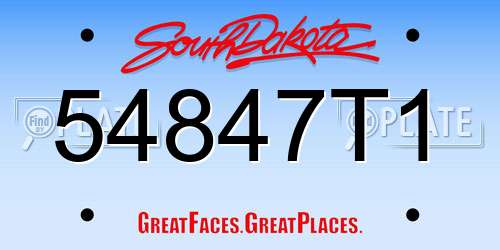 54847T1 South Dakota License Plate