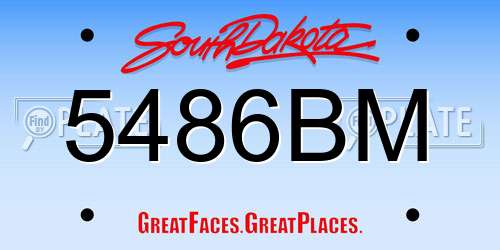 5486BM South Dakota License Plate