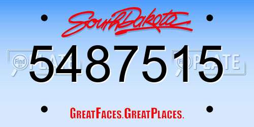 5487515 South Dakota License Plate