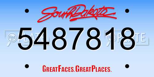 5487818 South Dakota License Plate
