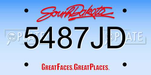 5487JD South Dakota License Plate