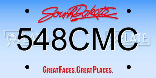 548CMC South Dakota License Plate