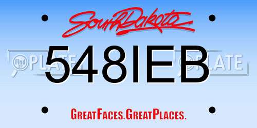 548IEB South Dakota License Plate