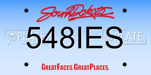 548IES South Dakota License Plate