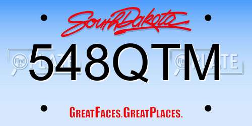 548QTM South Dakota License Plate