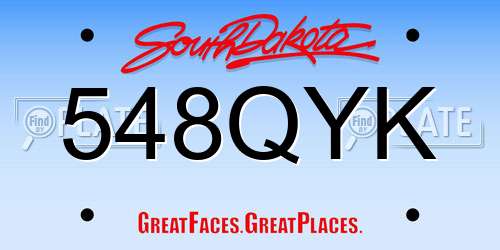 548QYK South Dakota License Plate