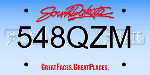 548QZM South Dakota License Plate