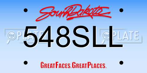 548SLL South Dakota License Plate