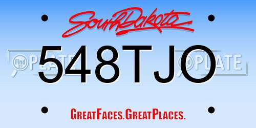 548TJO South Dakota License Plate