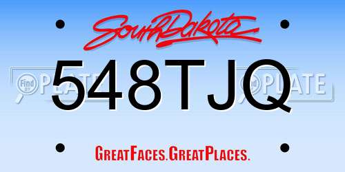 548TJQ South Dakota License Plate