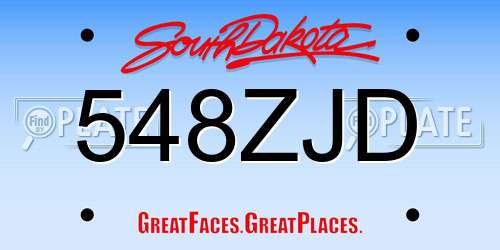 548ZJD South Dakota License Plate