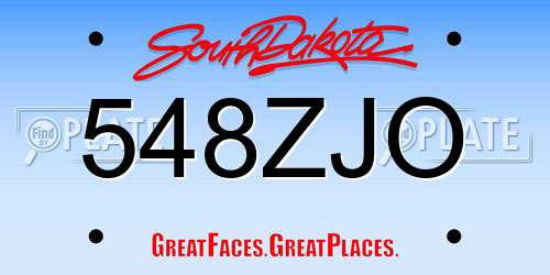 548ZJO South Dakota License Plate