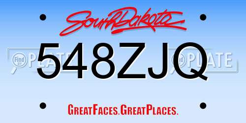 548ZJQ South Dakota License Plate