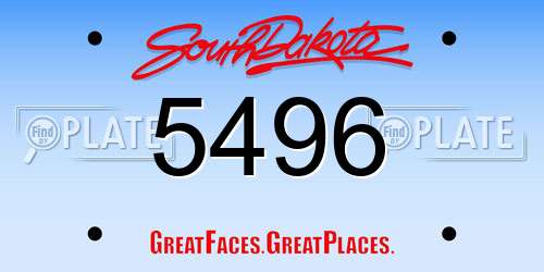 5496 South Dakota License Plate