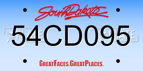 54CD095 South Dakota License Plate