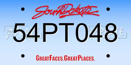 54PT048 South Dakota License Plate