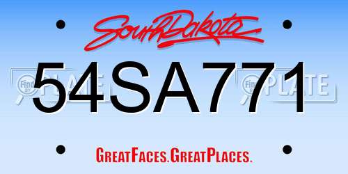 54SA771 South Dakota License Plate