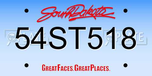 54ST518 South Dakota License Plate