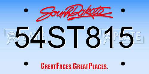 54ST815 South Dakota License Plate