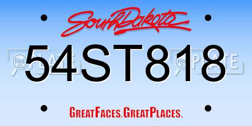 54ST818 South Dakota License Plate