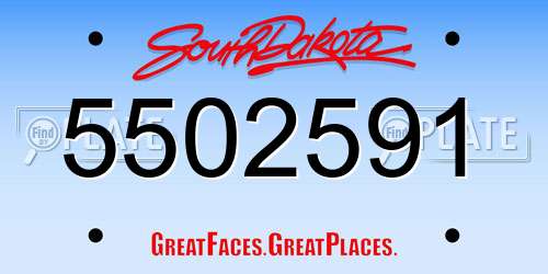 5502591 South Dakota License Plate