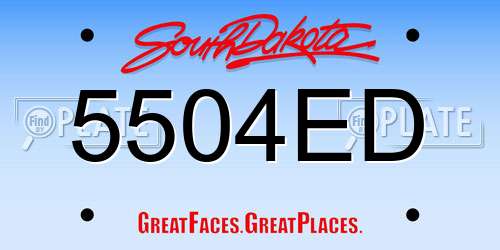 5504ED South Dakota License Plate