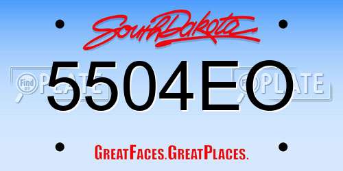 5504EO South Dakota License Plate