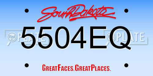 5504EQ South Dakota License Plate