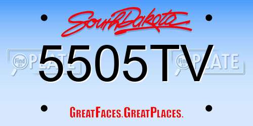 5505TV South Dakota License Plate